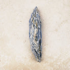Blue kyanite natural crystal blade 11cm, ridged blue and grey blades, viewed lengthways — Eternal Spirit