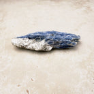 Blue kyanite natural crystal blade 10.5cm, blue blades with a pale matrix end, lying flat — Eternal Spirit