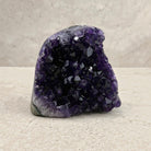 Base cut amethyst crystal 11cm, wide rounded face of deep purple crystals, front view — Eternal Spirit