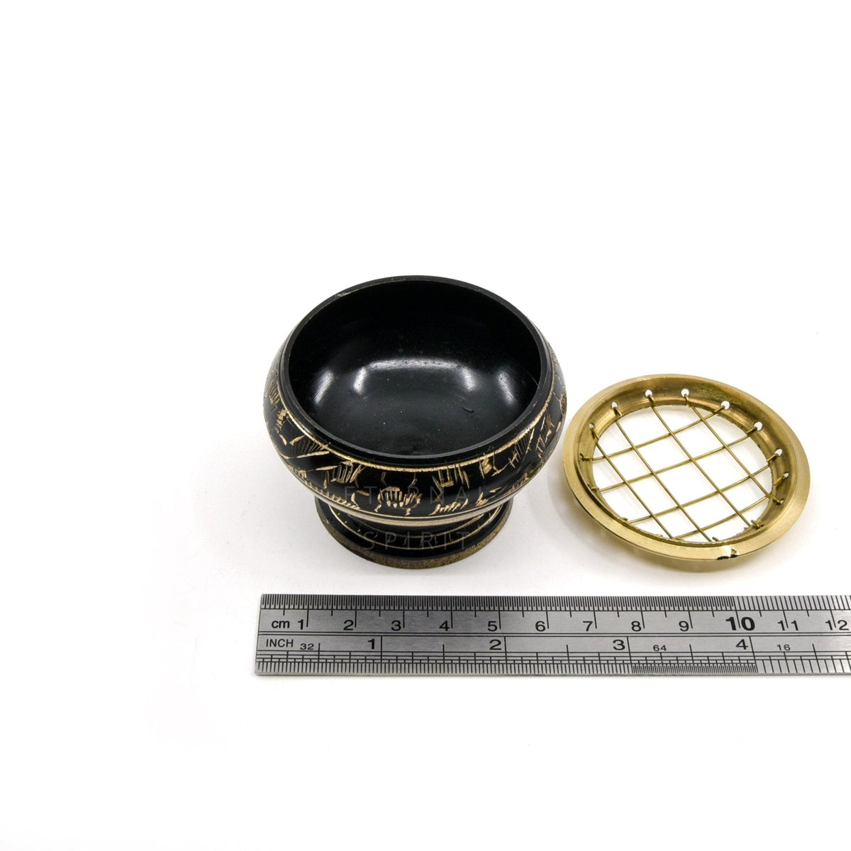 Brass etched incense burner, detail of metalwork — Eternal Spirit