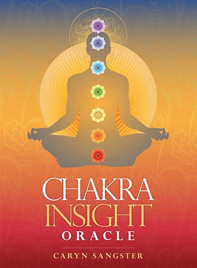 Chakra Insight Oracle box with chakra symbol figure in dark tones by Caryn Sangster — Eternal Spirit
