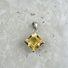 Citrine Faceted Oval Sterling Silver Pendant, 2.5 × 1.5 × 1cm, alternate angle — Eternal Spirit
