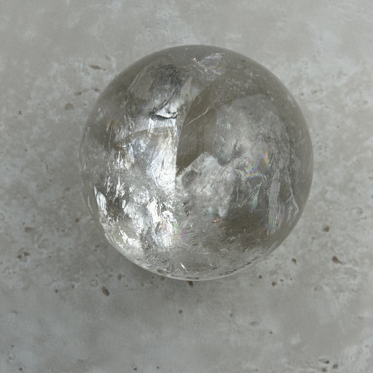 Clear Quartz Crystal Sphere, 6 x 6 x 6cm, alternate angle — Eternal Spirit