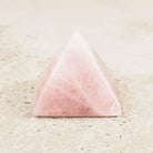 Cloudy rose quartz crystal pyramid 4.5cm, gentle pink with soft white clouds, side view — Eternal Spirit