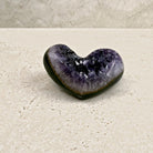 Amethyst crystal heart 9cm, deep purple crystal cavity, angled view — Eternal Spirit