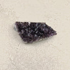 Amethyst crystal cluster 16cm, very dark purple crystals, high angled view — Eternal Spirit