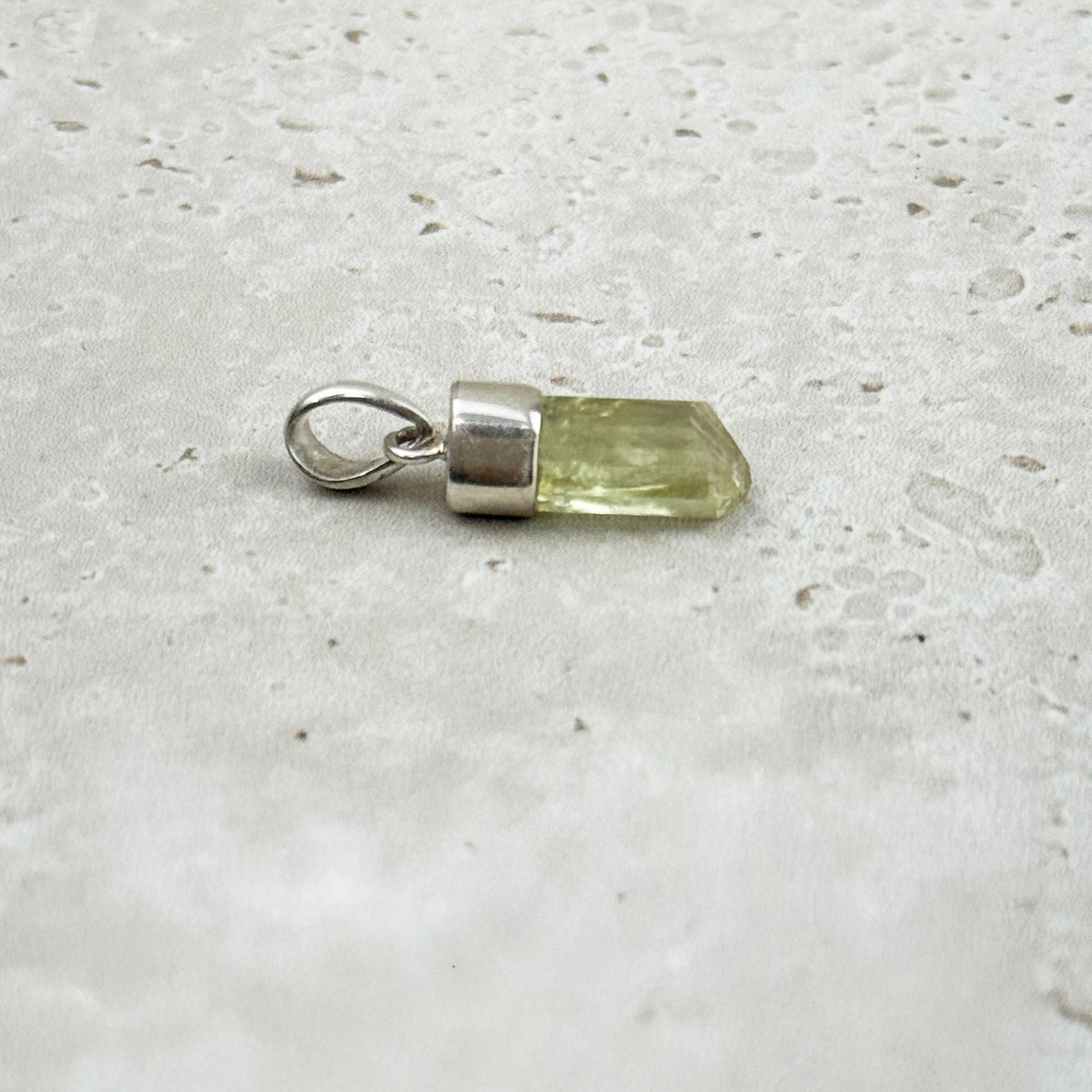 Golden Apatite Natural Point Sterling Silver Pendant II — Eternal Spirit
