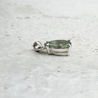 Green Amethyst Faceted Teardrop Sterling Silver Pendant Small, alternate angle — Eternal Spirit