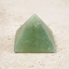 Green aventurine crystal pyramid 4cm, even leafy green, side view — Eternal Spirit