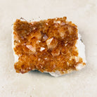 Heated citrine crystal cluster 14.5cm, a dense bed of amber points on white quartz, viewed from above — Eternal Spirit