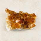 Heated citrine crystal cluster 11.5cm, large honey and amber points packed together, viewed from above — Eternal Spirit