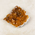 Heated citrine crystal cluster 14cm, a flat plate covered in small amber points, viewed from above — Eternal Spirit