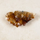 Heated citrine crystal cluster 8.5cm, long cluster of amber and honey points, viewed from above — Eternal Spirit