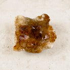 Heated citrine crystal cluster 6.5cm, compact amber and honey points, viewed from above — Eternal Spirit