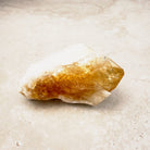 Heated citrine crystal point 9cm, amber tip and white body, viewed from the other side — Eternal Spirit