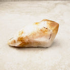 Heated citrine crystal point 10cm, long white body and amber tip, other side — Eternal Spirit