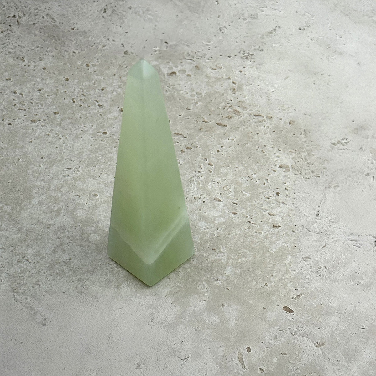 Jade Crystal Obelisk, 9.5 x 2.5 x 2.5cm — Eternal Spirit