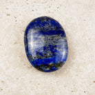 Lapis lazuli crystal soap stone 5cm, glossy blue oval, lengthways view — Eternal Spirit