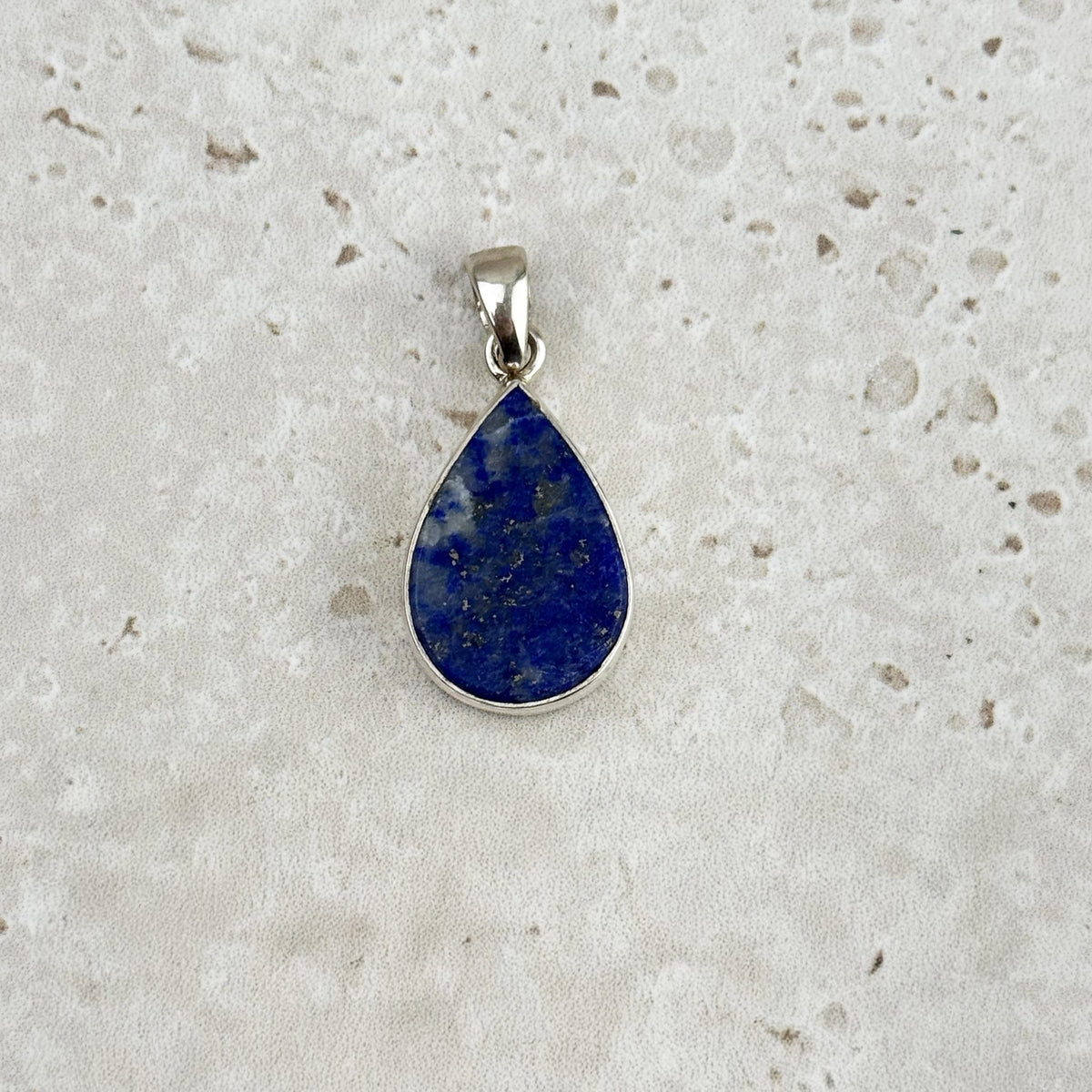 Lapis Lazuli Rough Teardrop Sterling Silver Pendant — Eternal Spirit