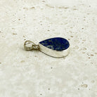 Lapis Lazuli Rough Teardrop Sterling Silver Pendant, alternate angle — Eternal Spirit