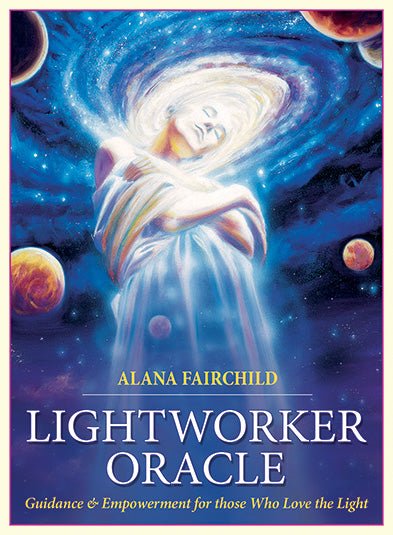 Lightworker Oracle blue box with cosmic figure by Alana Fairchild — Eternal Spirit