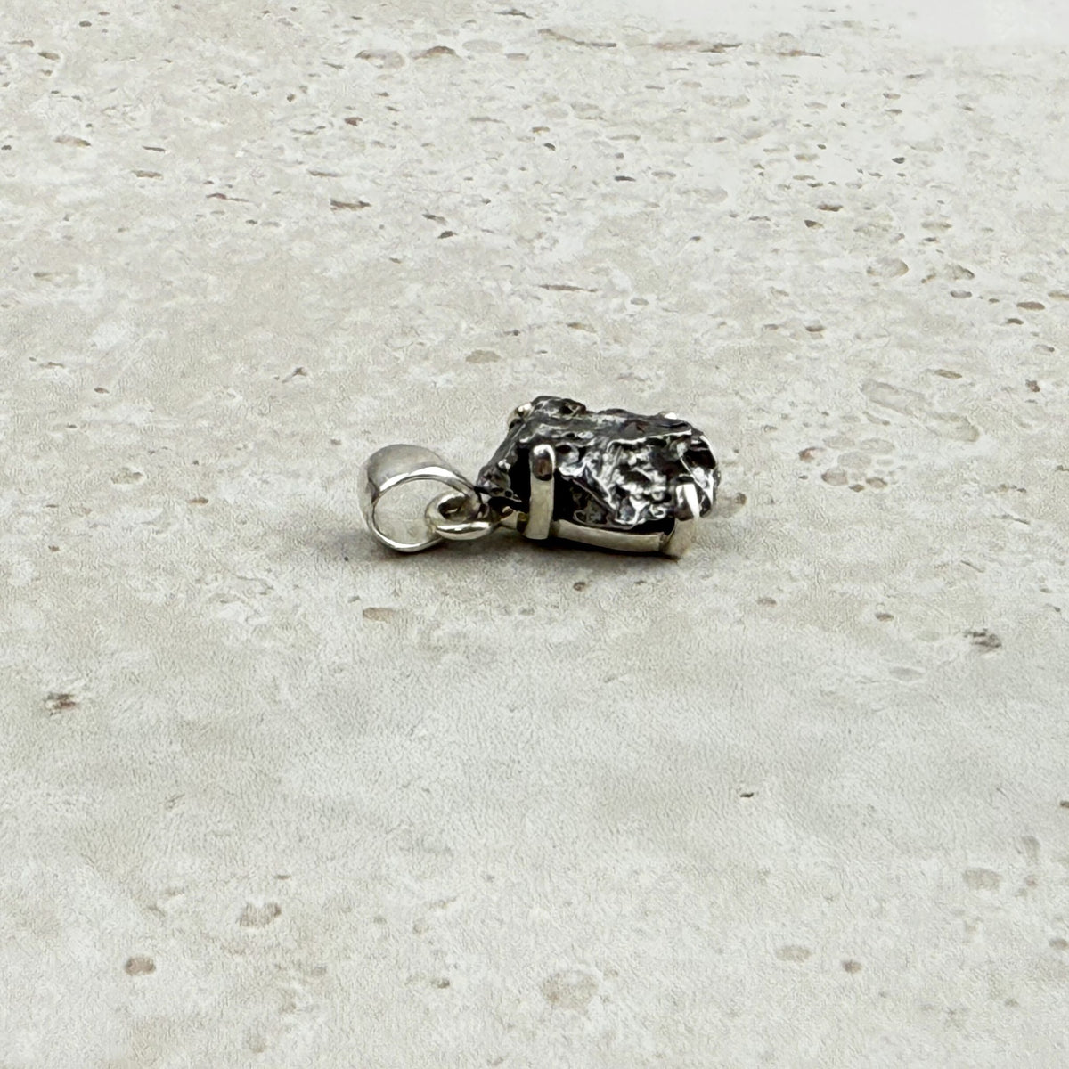 Meteorite Natural Chunk Sterling Silver Pendant — Eternal Spirit