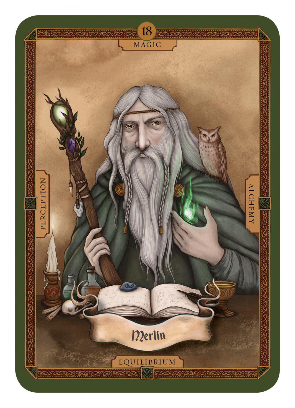 Mists of Avalon Oracle card portraying the deck's otherworldly aesthetic — Eternal Spirit