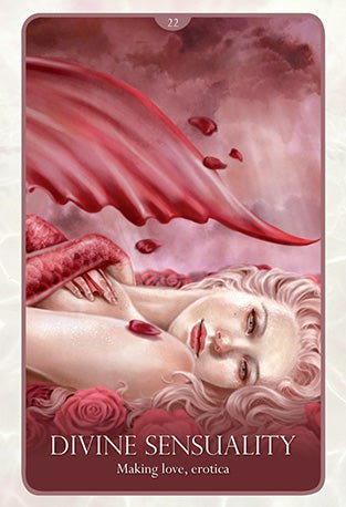 Oracle Of The Mermaids Oracle deck, Divine Sensuality card with pink-toned mermaids in flowing embrace — Eternal Spirit