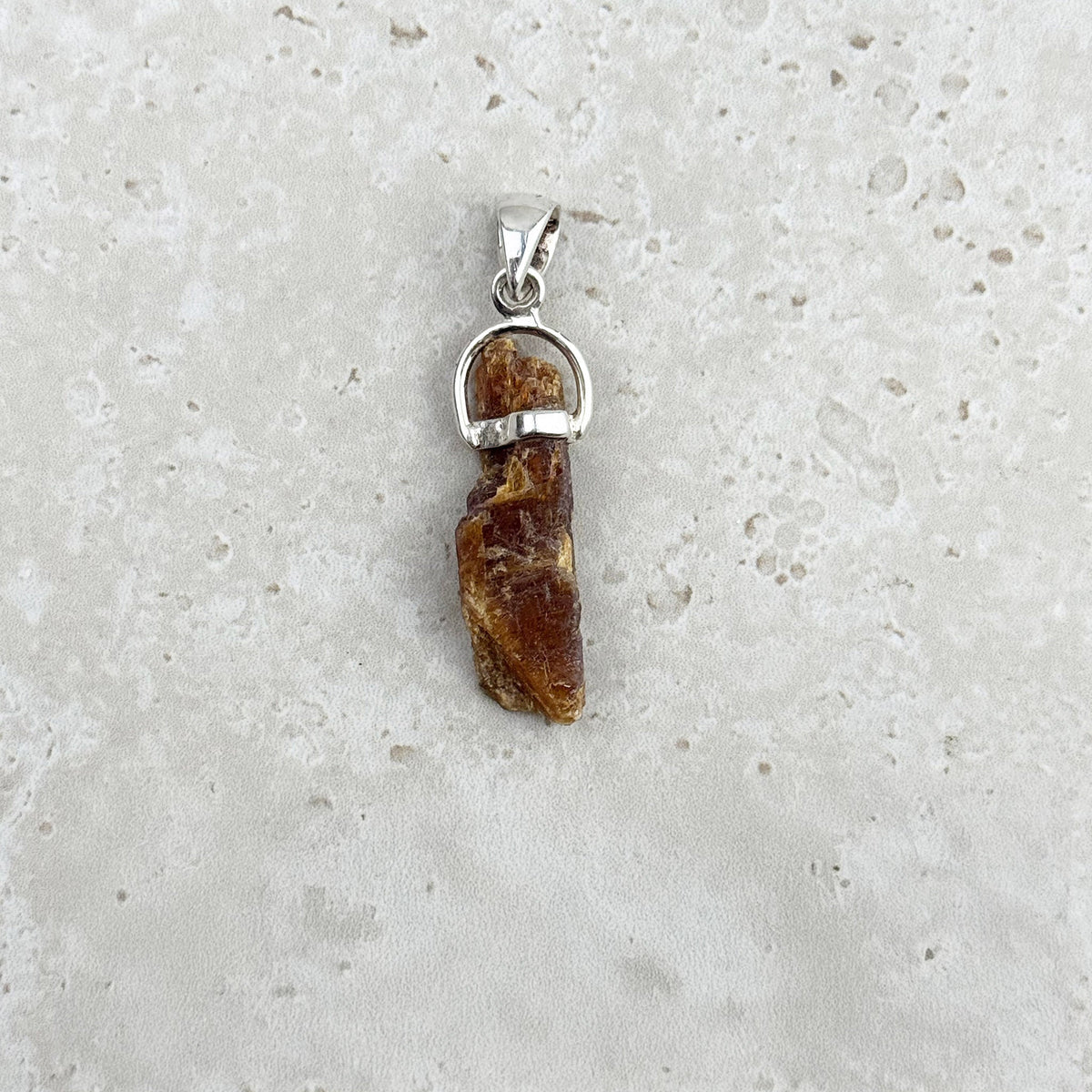 Orange Kyanite Natural Sterling Silver Pendant — Eternal Spirit