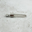 Pink Lemurian Quartz Natural Point Sterling Silver Pendant 4cm, alternate angle — Eternal Spirit