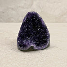 Base cut amethyst crystal 9cm, pointed teardrop of fine sparkling crystals, front view — Eternal Spirit