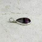 Rainbow Fluorite Teardrop Cabochon Sterling Silver Pendant, detail view — Eternal Spirit