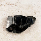Rippled elite shungite rough crystal 7cm, glassy black with curved ripples, other side — Eternal Spirit
