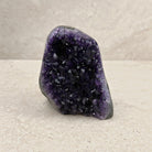 Base cut amethyst crystal 11cm, slanted top of rich purple crystals, front view — Eternal Spirit