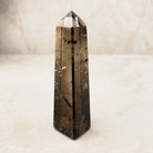 Smoky quartz crystal obelisk 11.5cm, translucent smoky brown with a clear tip, other face — Eternal Spirit