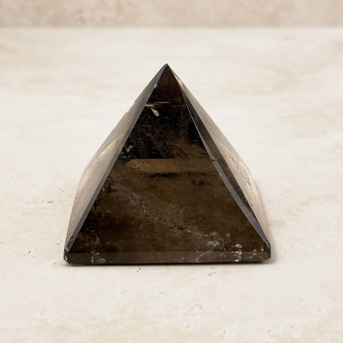 Smoky quartz crystal pyramid 6.5cm, deep smoky brown faces, another side — Eternal Spirit