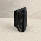 Rough black tourmaline crystal 11.5cm, stout square column, side view — Eternal Spirit