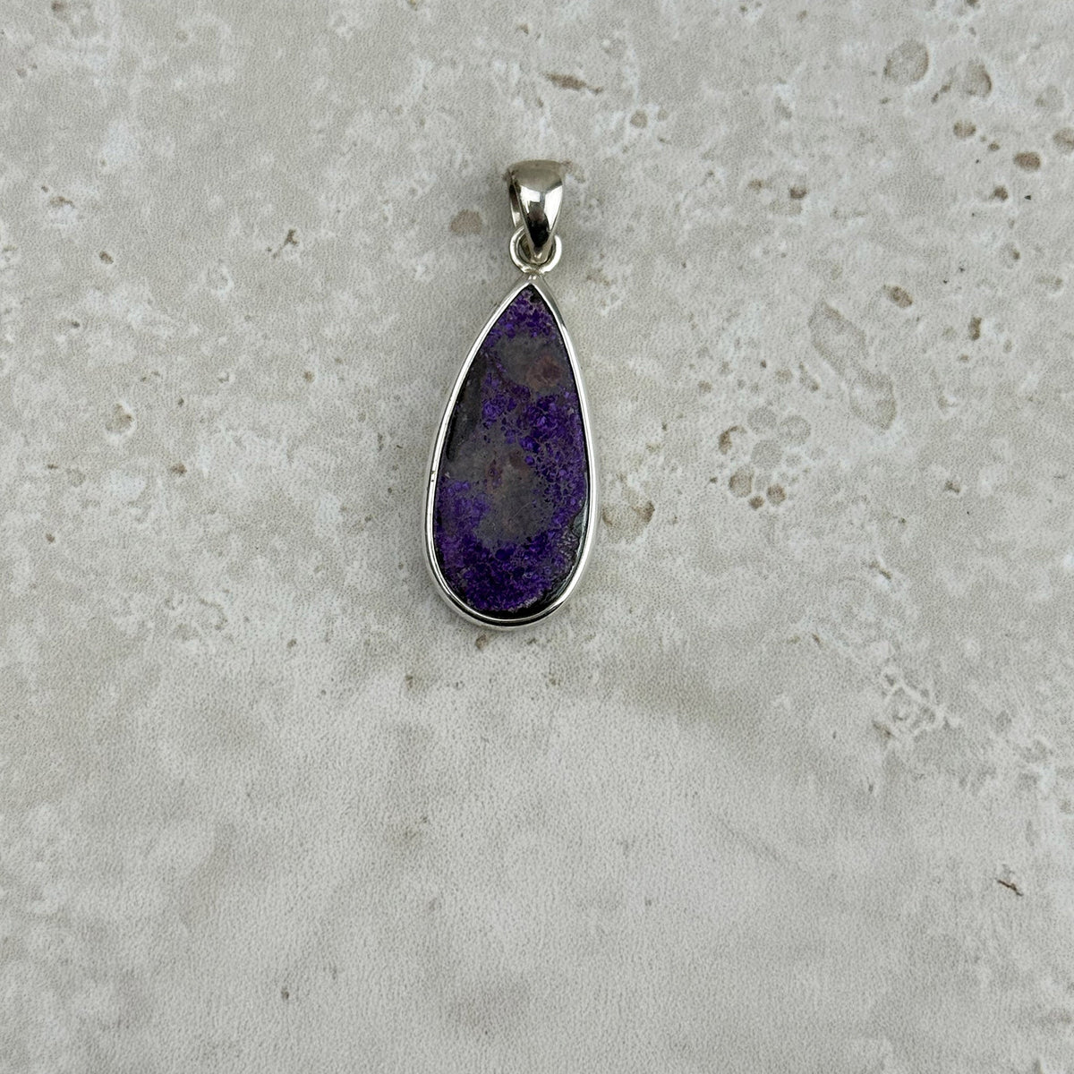 Sugilite Teardrop Cabochon Sterling Silver Pendant — Eternal Spirit
