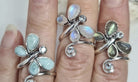 Moonstone (Rainbow) ring #R308 from another angle, size P — Eternal Spirit