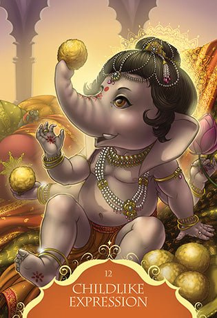 Whispers of Lord Ganesha Oracle card showcasing the deck's evocative imagery — Eternal Spirit